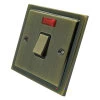 20 Amp Double Pole Switch with Neon Light : Black Trim