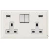 Double Socket with 2 USB chargers - 1 USB for Tablet | Phone Charging and 1 Phone Charging Socket