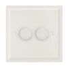 2 Gang 100W 2 Way LED (Trailing Edge) Dimmer (Min Load 1W, Max Load 100W)