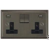 Double Socket with 2 USB chargers - 1 USB for Tablet | Phone Charging and 1 Phone Charging Socket