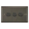 3 Gang 100W 2 Way LED (Trailing Edge) Dimmer (Min Load 1W, Max Load 100W)