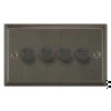 4 Gang 100W 2 Way LED (Trailing Edge) Dimmer (Min Load 1W, Max Load 100W)