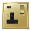 1 Gang 13 Amp Switched Plug Socket : Black Insert