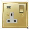 Single Socket with USB charger - White Trim