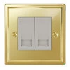 2 Gang Master Telephone Socket: White Insert