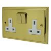 2 Gang 13 Amp Switched Plug Socket : White Insert