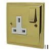 1 Gang 13 Amp Switched Plug Socket : White Insert