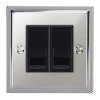 2 Gang Master Telephone Socket: Black Insert