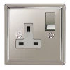 1 Gang 13 Amp Switched Plug Socket : White Insert