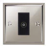 1 Gang Non-Isolated Coaxial TV Socket : Black Insert