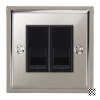 2 Gang Master Telephone Socket: Black Insert