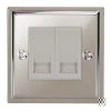 2 Gang Master Telephone Socket: White Insert