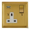 Single Socket with USB charger - White Trim