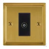 1 Gang Non-Isolated Coaxial TV Socket : Black Insert