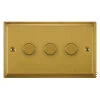 3 Gang 100W 2 Way LED (Trailing Edge) Dimmer (Min Load 1W, Max Load 100W)