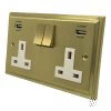 Double Socket with 2 USB chargers - 1 USB for Tablet | Phone Charging and 1 Phone Charging Socket - White Trim 