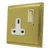 1 Gang 13 Amp Switched Plug Socket : White Insert