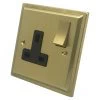 1 Gang 13 Amp Switched Plug Socket : Black Insert