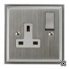 1 Gang 13 Amp Switched Plug Socket : White Insert