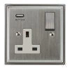 Single Socket with USB charger - White Trim