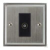 1 Gang Non-Isolated Coaxial TV Socket : Black Insert