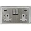 Double Socket with 2 USB chargers - 1 USB for Tablet | Phone Charging and 1 Phone Charging Socket - White Trim 