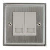 2 Gang Master Telephone Socket: White Insert