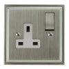 1 Gang 13 Amp Switched Plug Sockets : White Insert