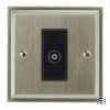 1 Gang Non-Isolated Coaxial TV Socket : Black Insert