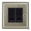 2 Gang Master Telephone Socket: Black Insert