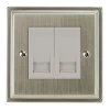 2 Gang Master Telephone Socket: White Insert