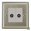 2 Gang Non-Isolated Coaxial TV Socket : White Insert