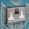 Art Deco Screwless Polished Chrome Switched Plug Socket - 1