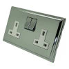 2 Gang - Double 13 Amp Switched Plug Sockets : White Trim