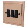 3 Gang 2 Way 10 Amp Switches - Black Trim