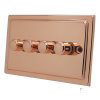 Art Deco Classic Polished Copper Push Light Switch - 4