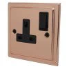 Single 13 Amp Socket - Black Trim