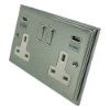 13 Amp Double Socket With 2 usb A Charging Ports - White Trim