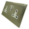 2 Gang - Double socket with on | off switches : White Trim