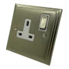 1 Gang - Single socket with on | off switch : White Trim