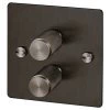2 Gang 100W 2 Way LED Dimmer (60 - 250W) - Bronze Controls
