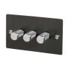 3 Gang 100W 2 Way LED Dimmer (60 - 250W) - Steel Controls