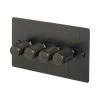 4 Gang 100W 2 Way LED Dimmer (60 - 250W) - Bronze Controls