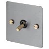 1 Gang 20 Amp 2 Way Toggle (Dolly) Light Switch - Brass Toggle