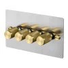 4 Gang 100W 2 Way LED Dimmer (60 - 250W) - Brass Controls