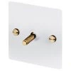 1 Gang 20 Amp 2 Way Toggle (Dolly) Light Switch - Brass Toggle