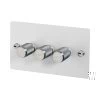 3 Gang 100W 2 Way LED Dimmer (60 - 250W) - Steel Controls