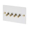 4 Gang 20 Amp 2 Way Toggle (Dolly) Light Switches - Brass Toggles