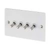 4 Gang 20 Amp 2 Way Toggle (Dolly) Light Switches - Steel Toggles