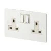 Double 13 Amp Socket - White Trim